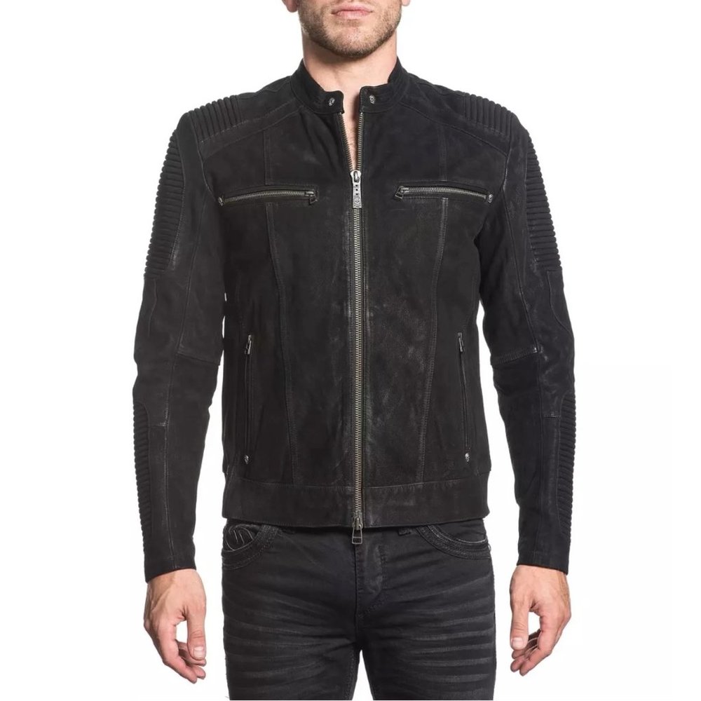 Affliction Black Leather Jacket - Picture 3 of 7